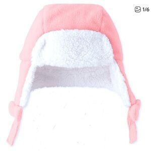 Children’s Place Baby Girl Pink White Trapper Hat